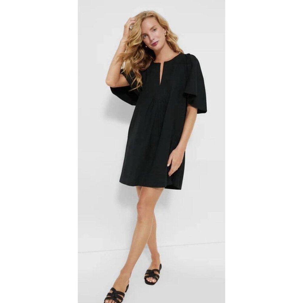 Pomander Place Tuckernuck Black Finley Flutter Sleeve Mini Dress Cotton Size S